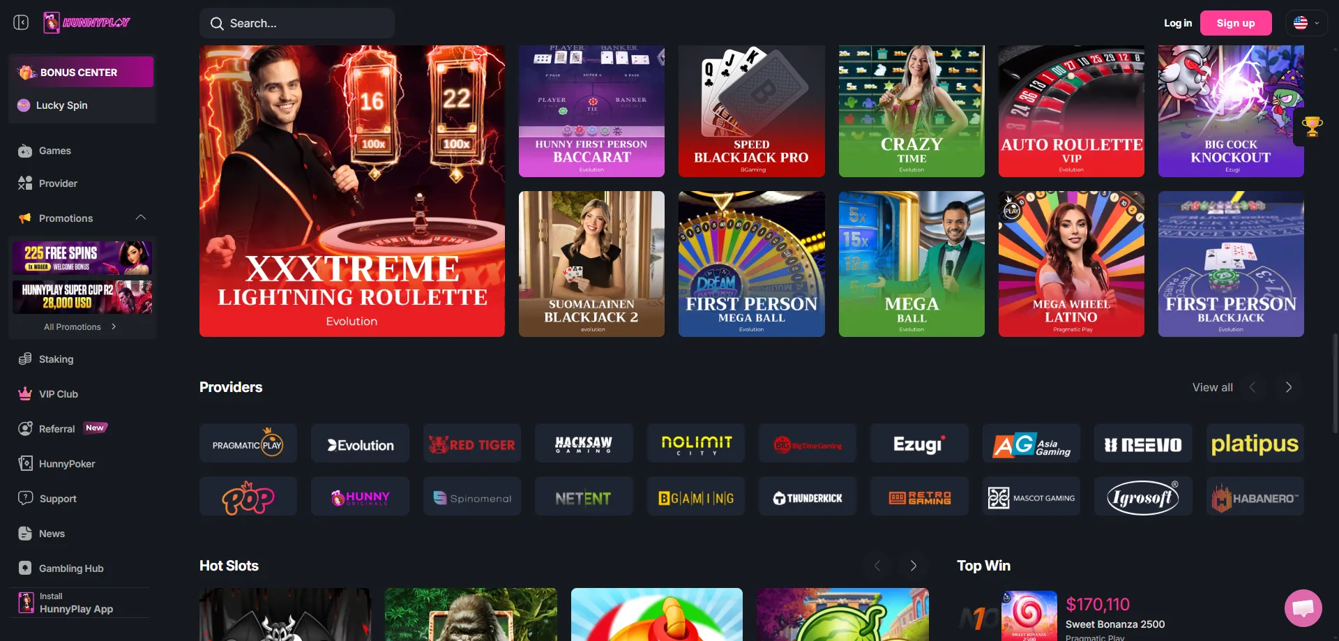 HunnyPlay Casino live dealer tables — real-time blackjack and roulette